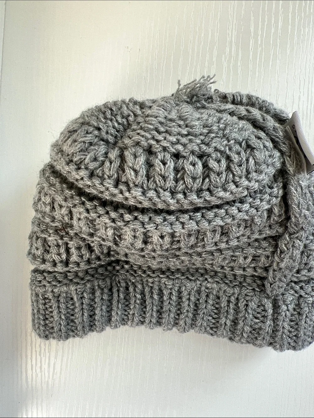 C.C Baby | Grey Double Pom Knit Beanie for Babies